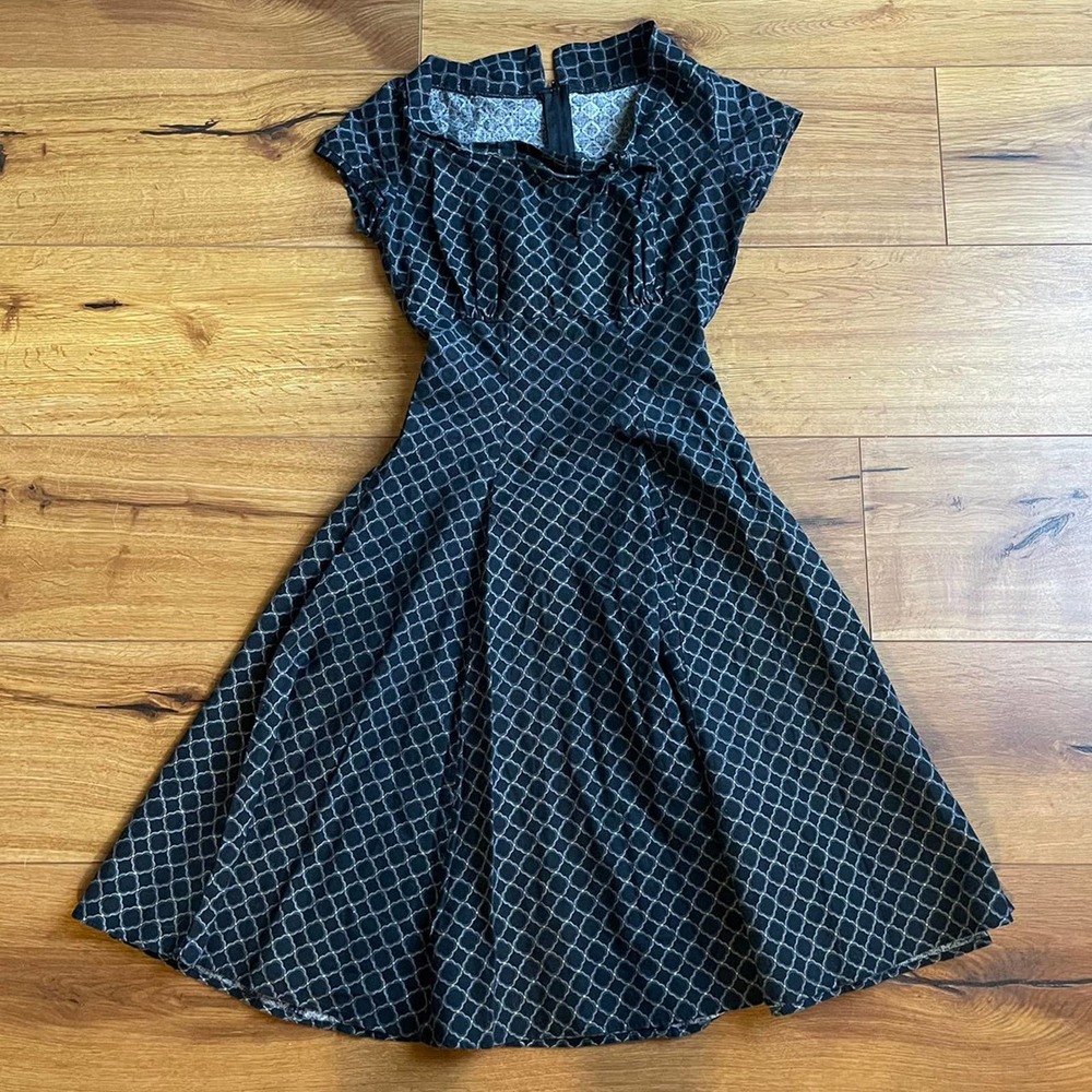Enz's NYC Black Patterned 50’s Retro Dress XS